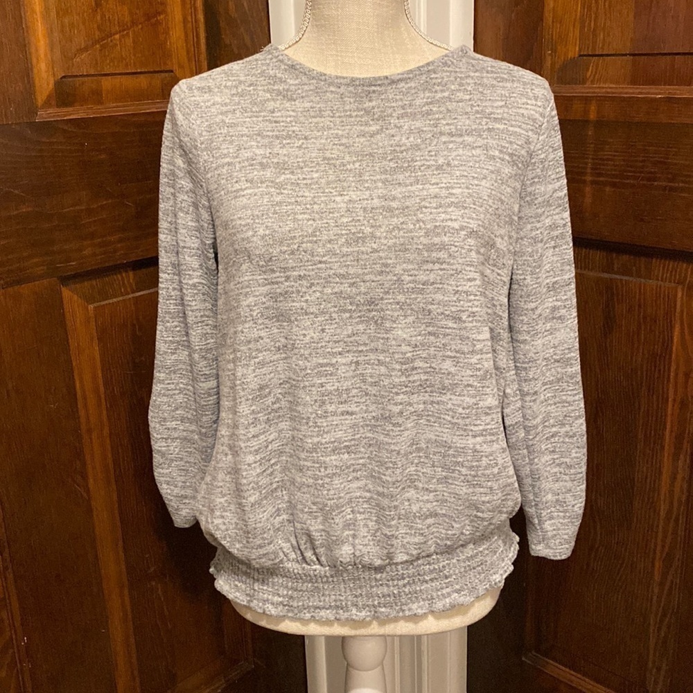 Always Indigo Open Crisscross Back Pullover Top Size S
